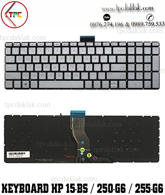 Bàn phím Laptop HP Pavilion 17-AK, 17-BS, 15-BS, HP 250-G6, 255-G6, 256-G6 - 9Z.NC8SC.A01 ( Sliver )